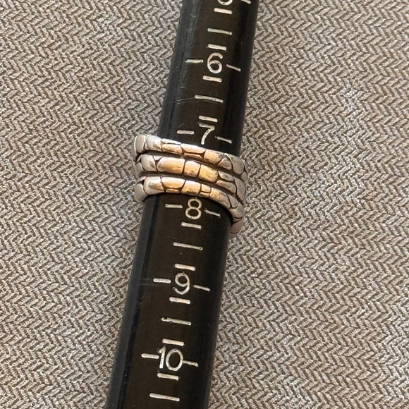 John Hardy Sterling Silver Kali Pebble Crossover Twist Ring Size 7.5 - Picture 5 of 10